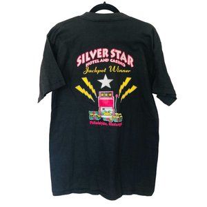 Silver Star Hotel And Casino Jackpot Winner, Black Single Stitch Size Large T-Sh